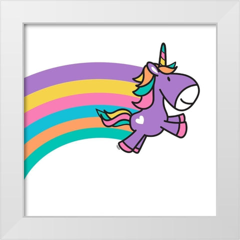 Happy Unicorn Trio I -purple White Modern Wood Framed Art Print by Reed, Tara