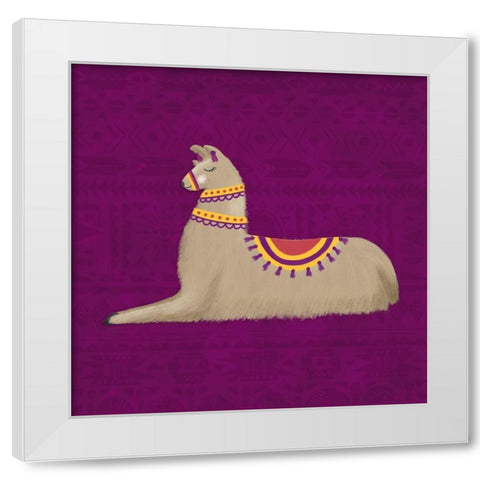 Lovely Llama Jewel Tones II-Purple White Modern Wood Framed Art Print by Noonday Design