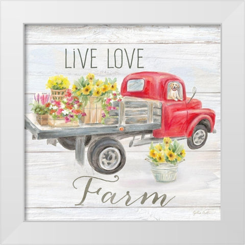 Vintage Truck Sentiment I (red) White Modern Wood Framed Art Print by Coulter, Cynthia