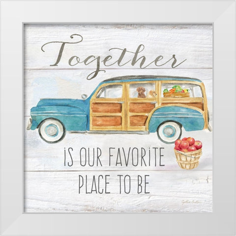 Vintage Truck Sentiment II (blue) White Modern Wood Framed Art Print by Coulter, Cynthia