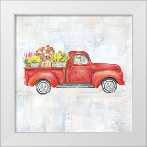 Vintage Red Truck White Modern Wood Framed Art Print by Coulter, Cynthia