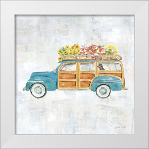 Vintage Station Wagon White Modern Wood Framed Art Print by Coulter, Cynthia