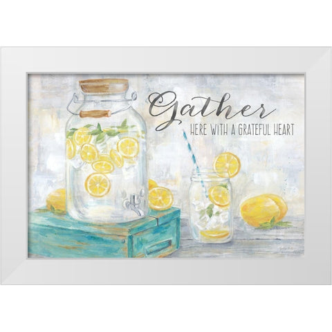 Gather Here Country Lemons Landscape White Modern Wood Framed Art Print by Coulter, Cynthia