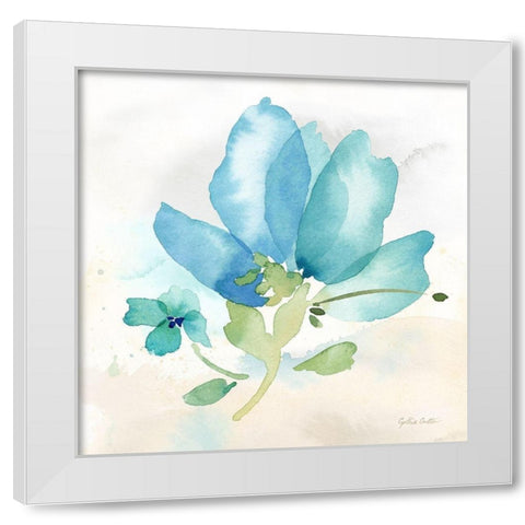 Poppy Single Blue White Modern Wood Framed Art Print by CoulterCynthia