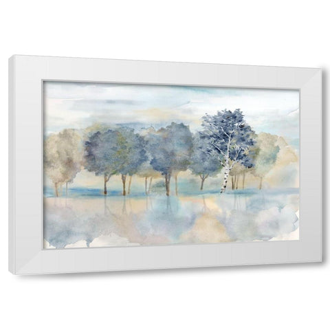Treeline Reflection Landscape White Modern Wood Framed Art Print by CoulterCynthia