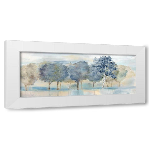 Treeline Reflection Panel White Modern Wood Framed Art Print by CoulterCynthia