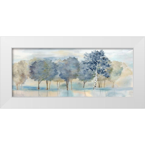 Treeline Reflection Panel White Modern Wood Framed Art Print by CoulterCynthia