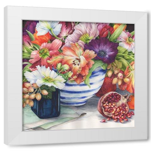 Vibrant Bouquet Still Life White Modern Wood Framed Art Print by Wicks, Jane