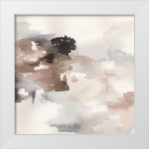 Smokescreen White Modern Wood Framed Art Print by Wicks, Jane