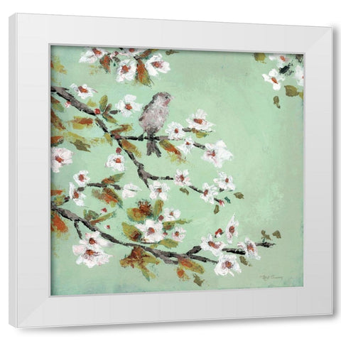 Morning Songbird White Modern Wood Framed Art Print by Cusson, Marie-Elaine