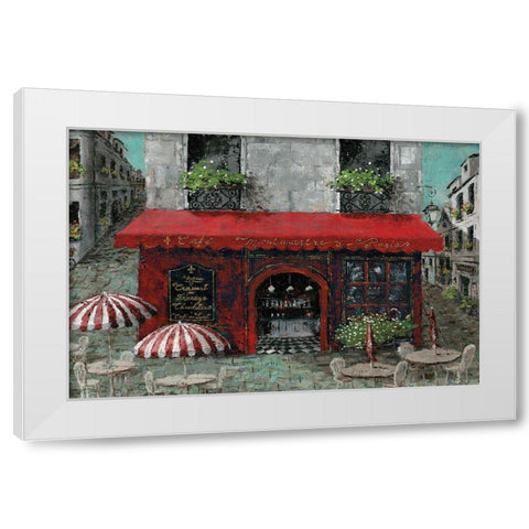 CafÃ© Monmartre White Modern Wood Framed Art Print by Cusson, Marie-Elaine