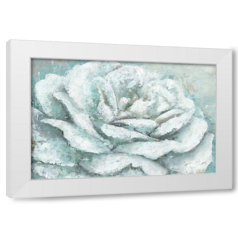 White Rose Splendor White Modern Wood Framed Art Print by Cusson, Marie-Elaine
