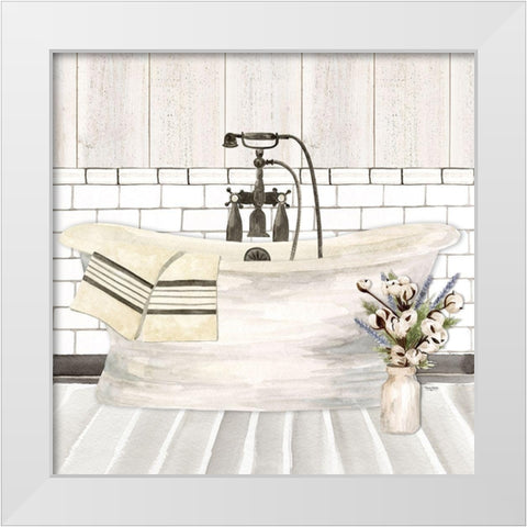 Farmhouse Bath I Tub White Modern Wood Framed Art Print by Reed, Tara