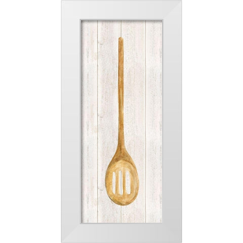 Vintage Kitchen Wooden Spoon White Modern Wood Framed Art Print by Reed, Tara
