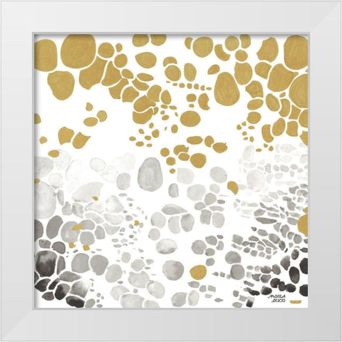 Speckled Trio II White Modern Wood Framed Art Print by Bijou, Andrea
