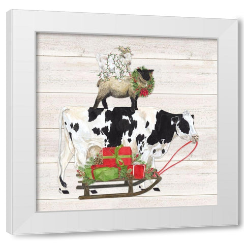 Christmas on the Farm VII-Trio Facing right White Modern Wood Framed Art Print by Reed, Tara