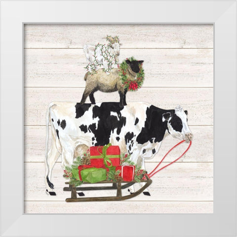 Christmas on the Farm VII-Trio Facing right White Modern Wood Framed Art Print by Reed, Tara