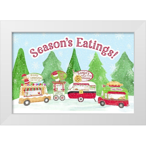 Food Cart Christmas-Seasons Eatings White Modern Wood Framed Art Print by Reed, Tara