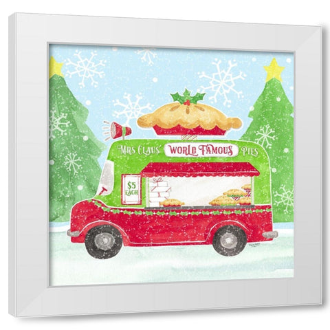 Food Cart Christmas III-Mrs Clause Pies White Modern Wood Framed Art Print by Reed, Tara