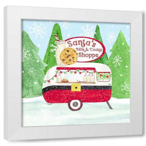 Food Cart Christmas IV-Santas Milk and Cookies White Modern Wood Framed Art Print by Reed, Tara