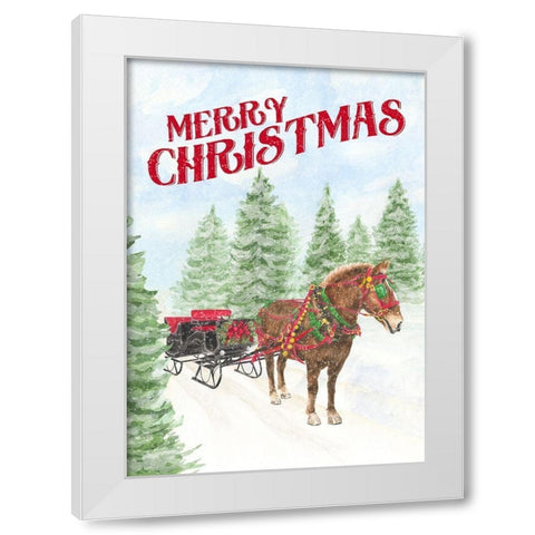 Sleigh Bells Ring-Merry Christmas White Modern Wood Framed Art Print by Reed, Tara