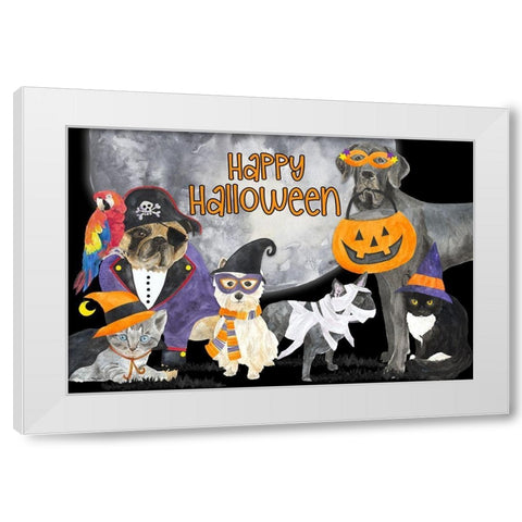 Fright Night Friends horizontal I White Modern Wood Framed Art Print by Reed, Tara