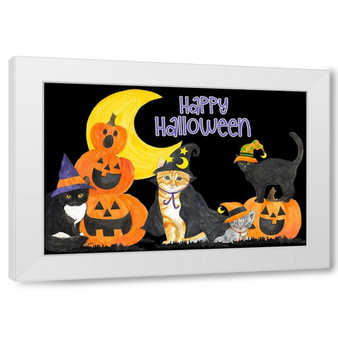 Fright Night Friends horizontal II White Modern Wood Framed Art Print by Reed, Tara