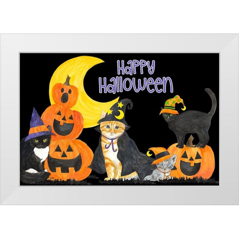 Fright Night Friends horizontal II White Modern Wood Framed Art Print by Reed, Tara