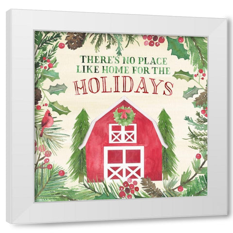 New England Christmas I White Modern Wood Framed Art Print by Noonday Design