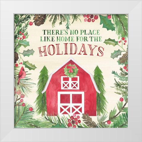 New England Christmas I White Modern Wood Framed Art Print by Noonday Design