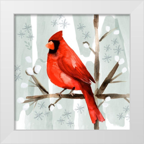 Christmas Hinterland I-Cardinal White Modern Wood Framed Art Print by Northern Lights