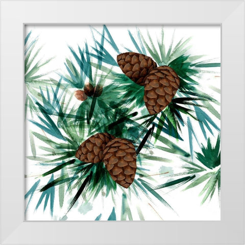 Christmas Hinterland II-Pine Cones White Modern Wood Framed Art Print by Northern Lights