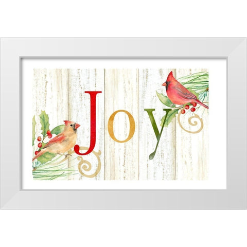 Joy Whitewash Wood sign White Modern Wood Framed Art Print by Coulter, Cynthia