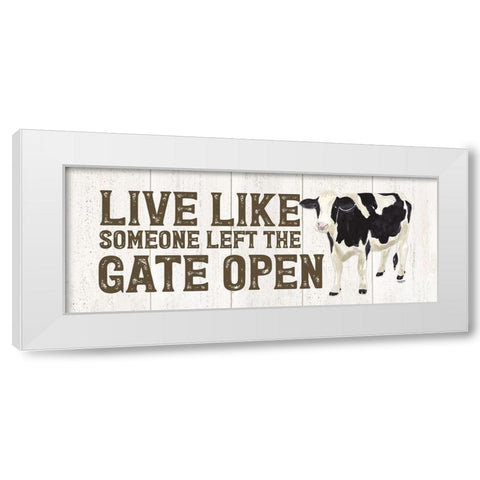 Farm Life Panel Live Like Gate  White Modern Wood Framed Art Print by Reed, Tara