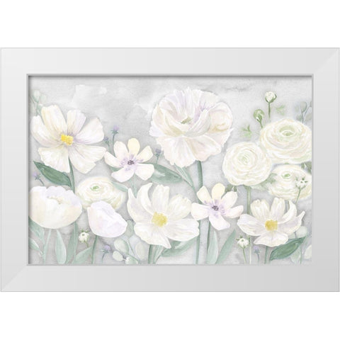 Peaceful Repose Gray Floral Landscape White Modern Wood Framed Art Print by Reed, Tara