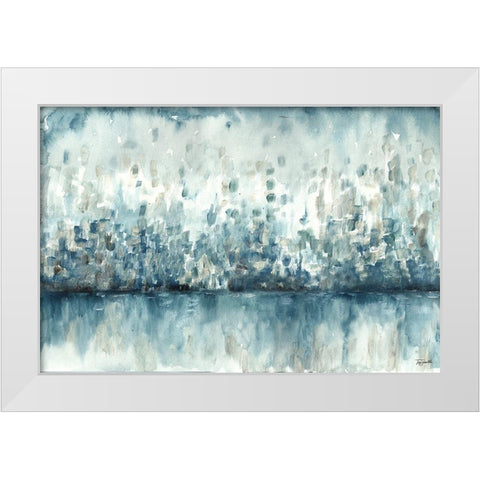 Lakeside Abstract White Modern Wood Framed Art Print by Tre Sorelle Studios