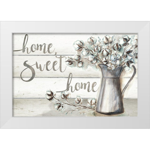 Farmhouse Cotton Home Sweet Home White Modern Wood Framed Art Print by Tre Sorelle Studios