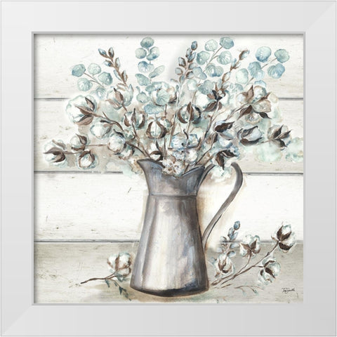 Farmhouse Cotton Tin Pitcher White Modern Wood Framed Art Print by Tre Sorelle Studios