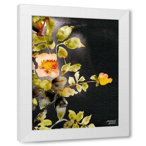Roses on Black White Modern Wood Framed Art Print by Bijou, Andrea