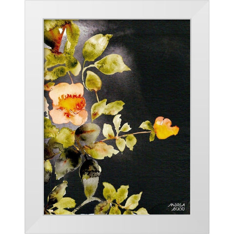 Roses on Black White Modern Wood Framed Art Print by Bijou, Andrea