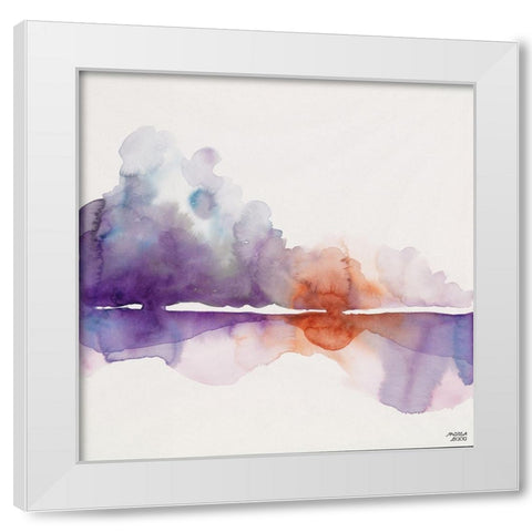 Purple Sun White Modern Wood Framed Art Print by Bijou, Andrea