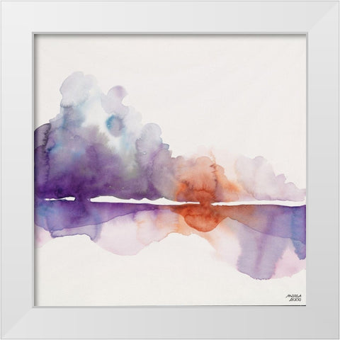 Purple Sun White Modern Wood Framed Art Print by Bijou, Andrea