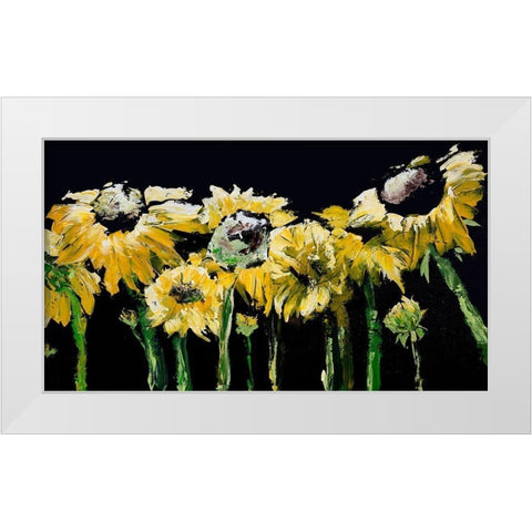 Sunflower Field on Black White Modern Wood Framed Art Print by Chapman, Marcy