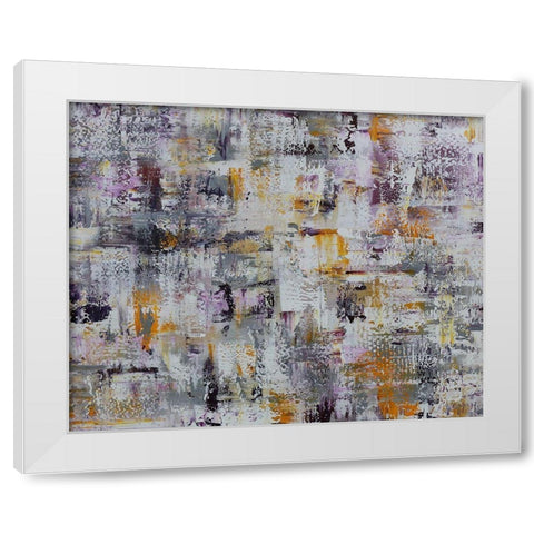 Gold Purple Grey Abstract White Modern Wood Framed Art Print by Chapman, Marcy