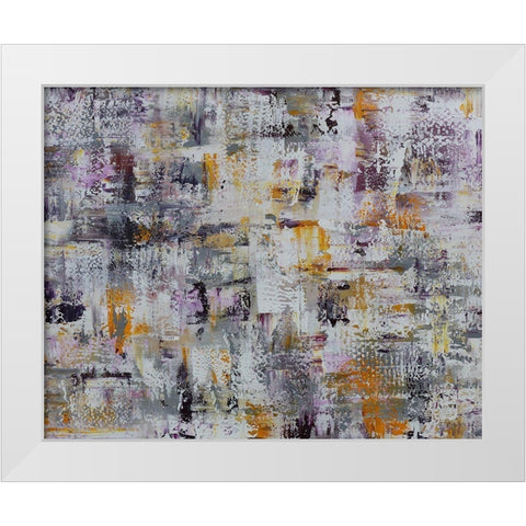 Gold Purple Grey Abstract White Modern Wood Framed Art Print by Chapman, Marcy