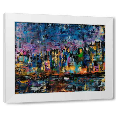 New York Abstract White Modern Wood Framed Art Print by Chapman, Marcy