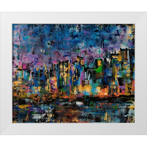 New York Abstract White Modern Wood Framed Art Print by Chapman, Marcy