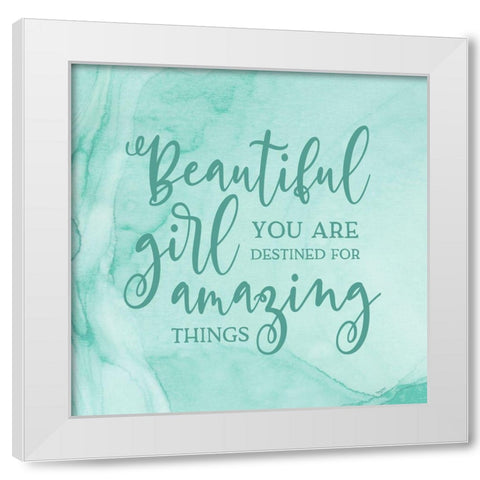 Girl Inspired -Amazing White Modern Wood Framed Art Print by Reed, Tara