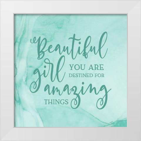 Girl Inspired -Amazing White Modern Wood Framed Art Print by Reed, Tara