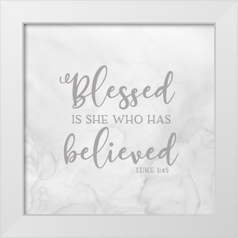 Girl Inspired -Blessed White Modern Wood Framed Art Print by Reed, Tara